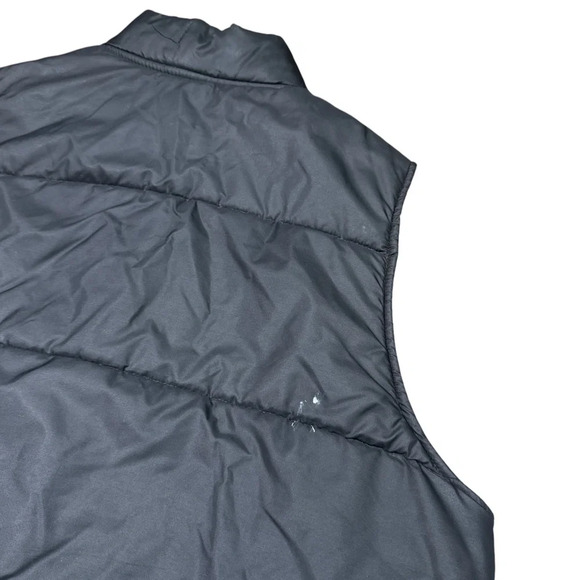 Vintage 70s Jeep Logo Nylon Puffer Black Snap Button Vest Jacket Mens Large - Picture 9 of 16